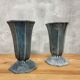 Antique French vases, enamelled cast iron garden vases