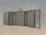 Vintage 1950 brick barber triptych mirror - 27 x 67 cm