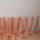 20 flûtes à champagne en verre rose