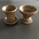 Set of 2 stoneware candle holders.
