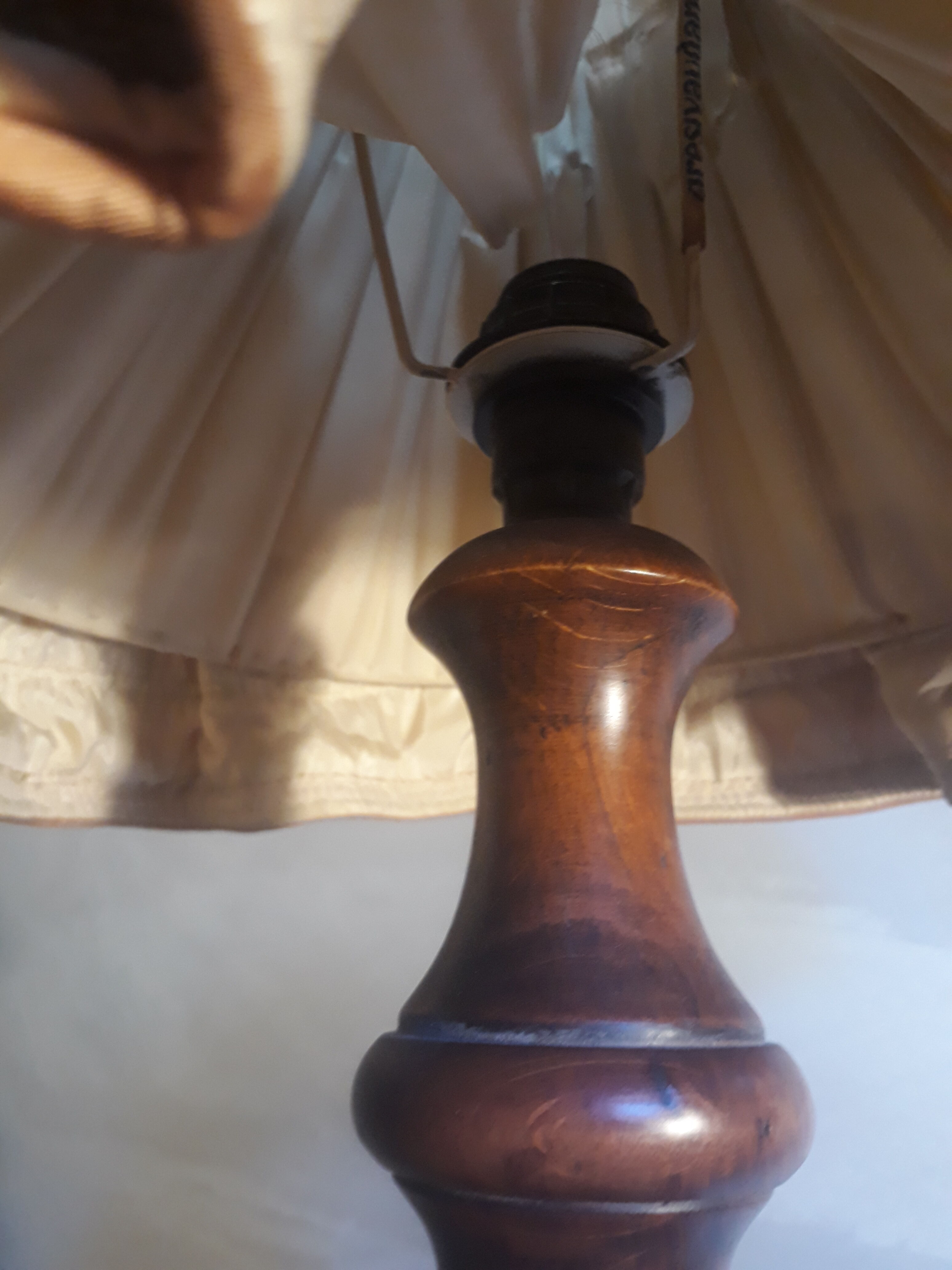 Turned wood lamp and lampshade 1930 fabrics and gallon