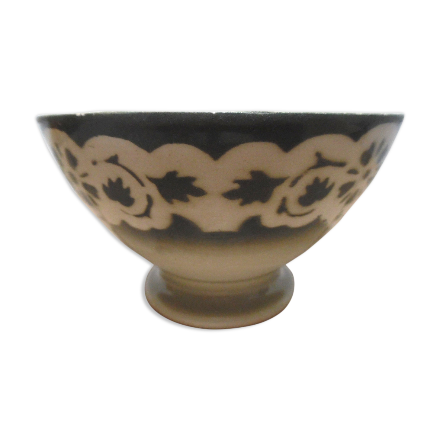 Earthenware bowl, old, signed