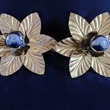 Pair of golden leaf appliques