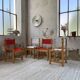 Set of 4 80s colored pine chairs