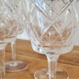 Service of 8 chiseled crystal glasses