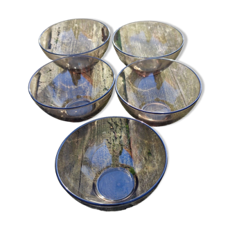 Set of 5 Arcoroc bowls France