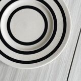 Ceramic plate with black round patterns