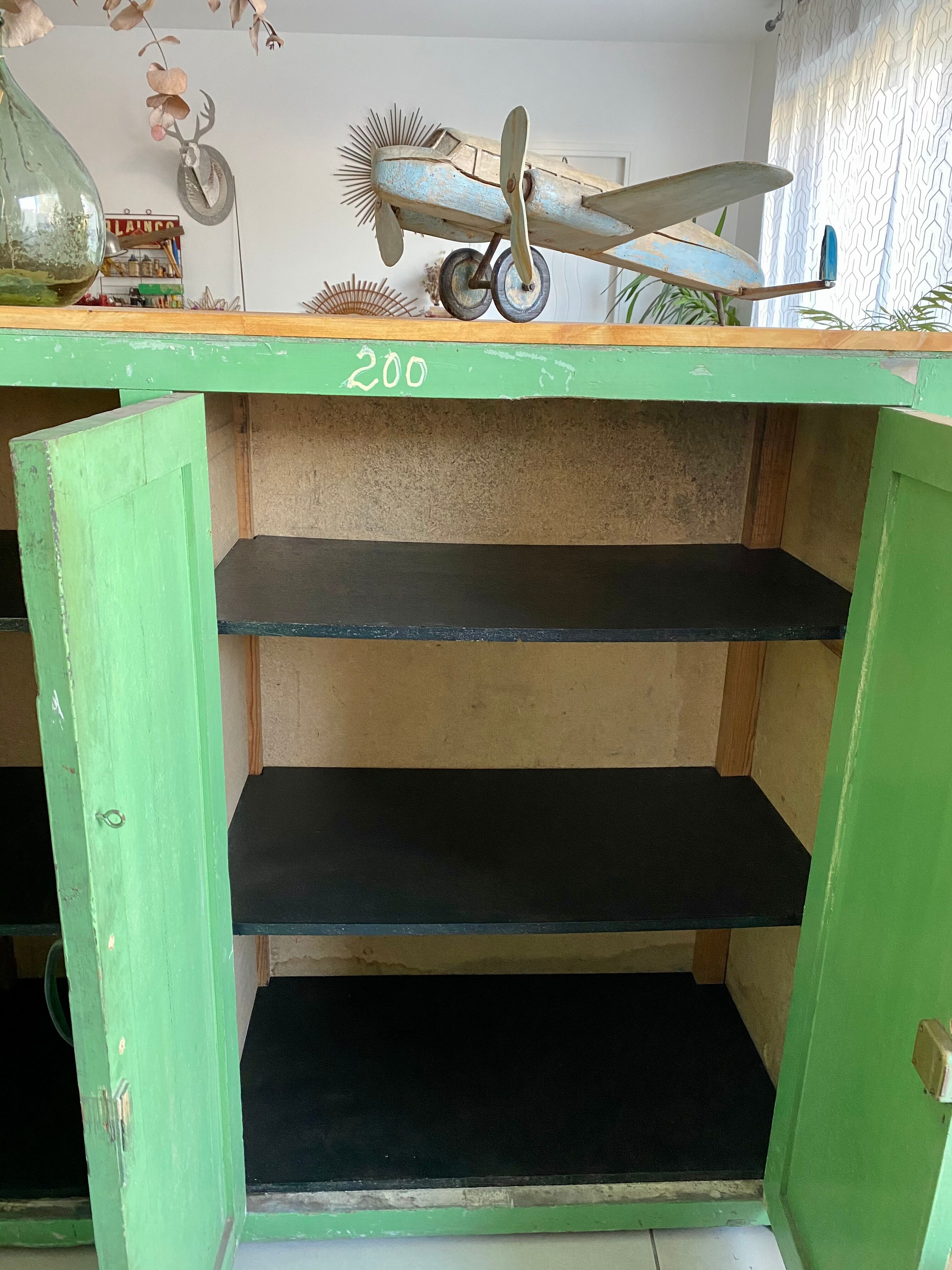 Meuble de métier en bois vintage