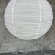 Very large round Japanese-style rattan and natural linen pendant light D:80