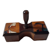 Salière poivrière bois, sujets bretons, vintage