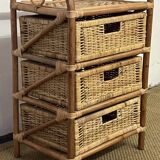 Commode en rotin vintage