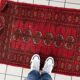 Vintage 1940s Uzbek Bukhara rug 82cm x 122cm - 1C1257