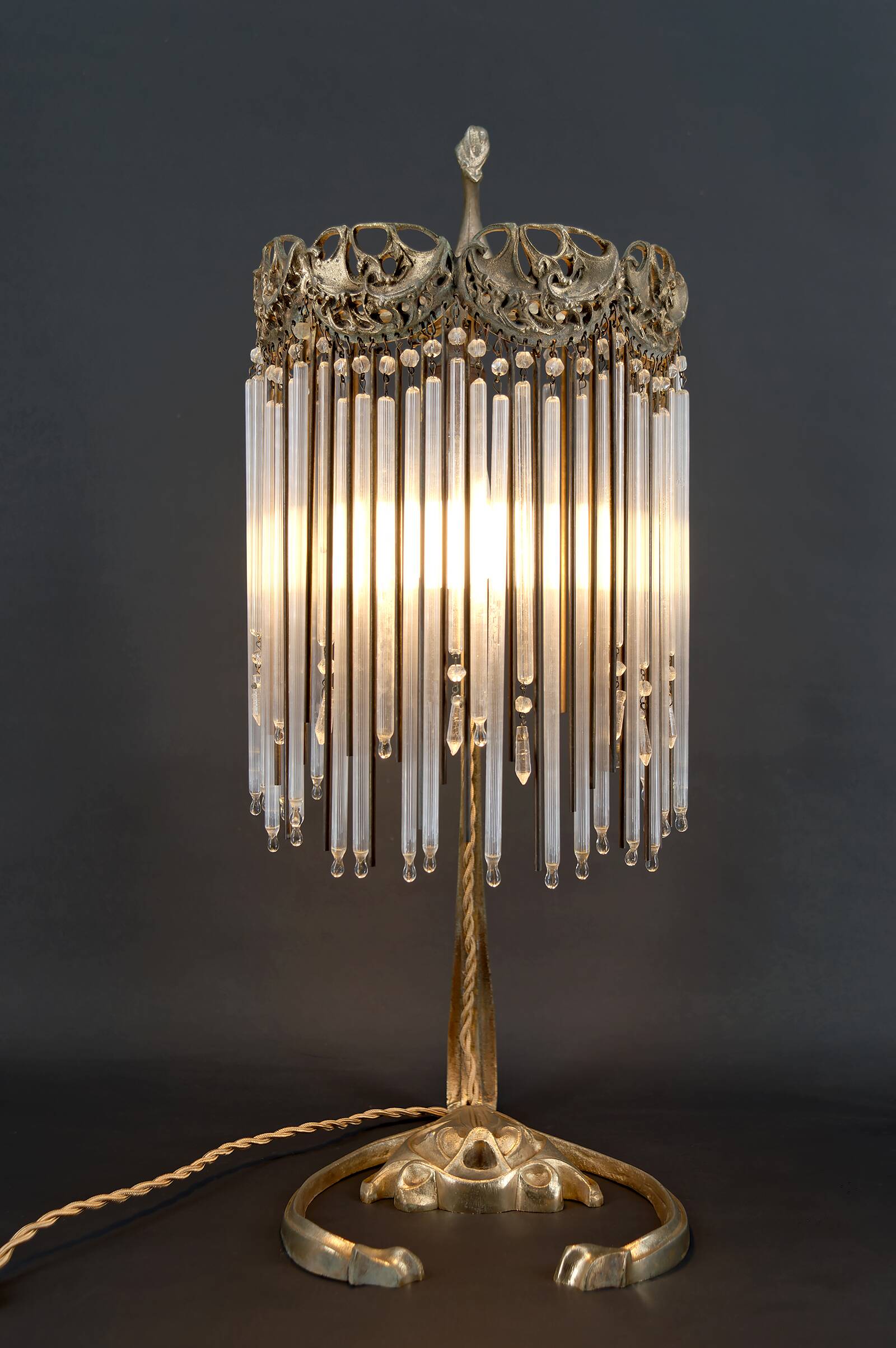 Bronze Lamp and Pendants by H. Guimard, France, Art Nouveau, c. 1910