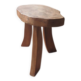 brutalist tripod stool in solid elm