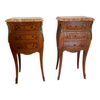 Paire de table de chevet Louis XV marqueterie an20