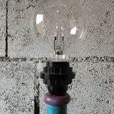 Patinated wooden sculptural lamp – unique piece