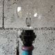 Patinated wooden sculptural lamp – unique piece