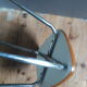 chrome Formica stool, brown seat 60s / Vintage