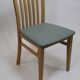 Chaise skai vintage en hêtre siège vert suède