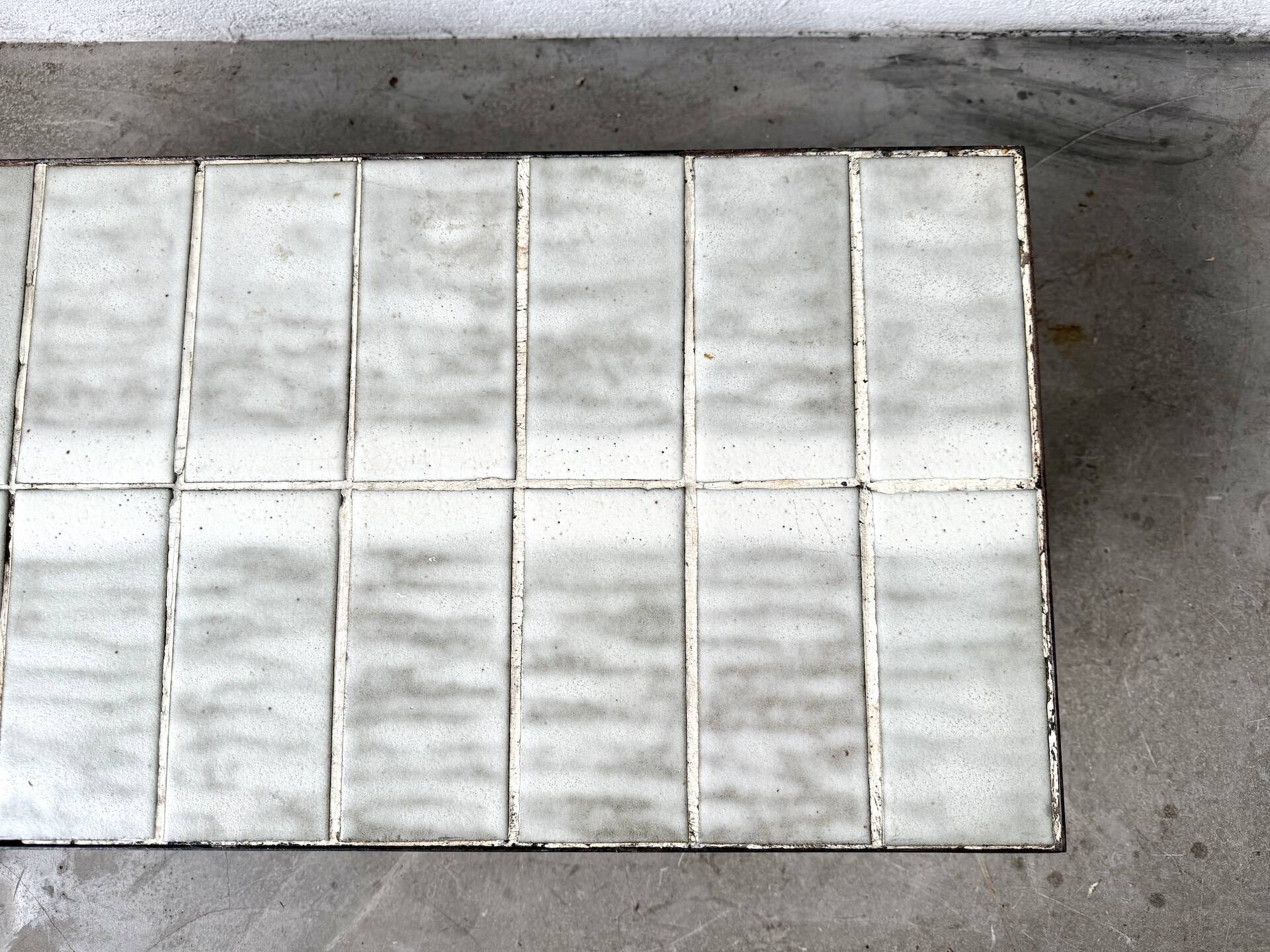 Ceramic Coffee Table Jean Jaffreux 1950s - Metal & Vintage Orange