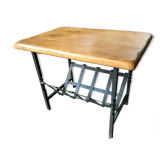 Coffee table or end of sofa making review holders in oak and wrought iron