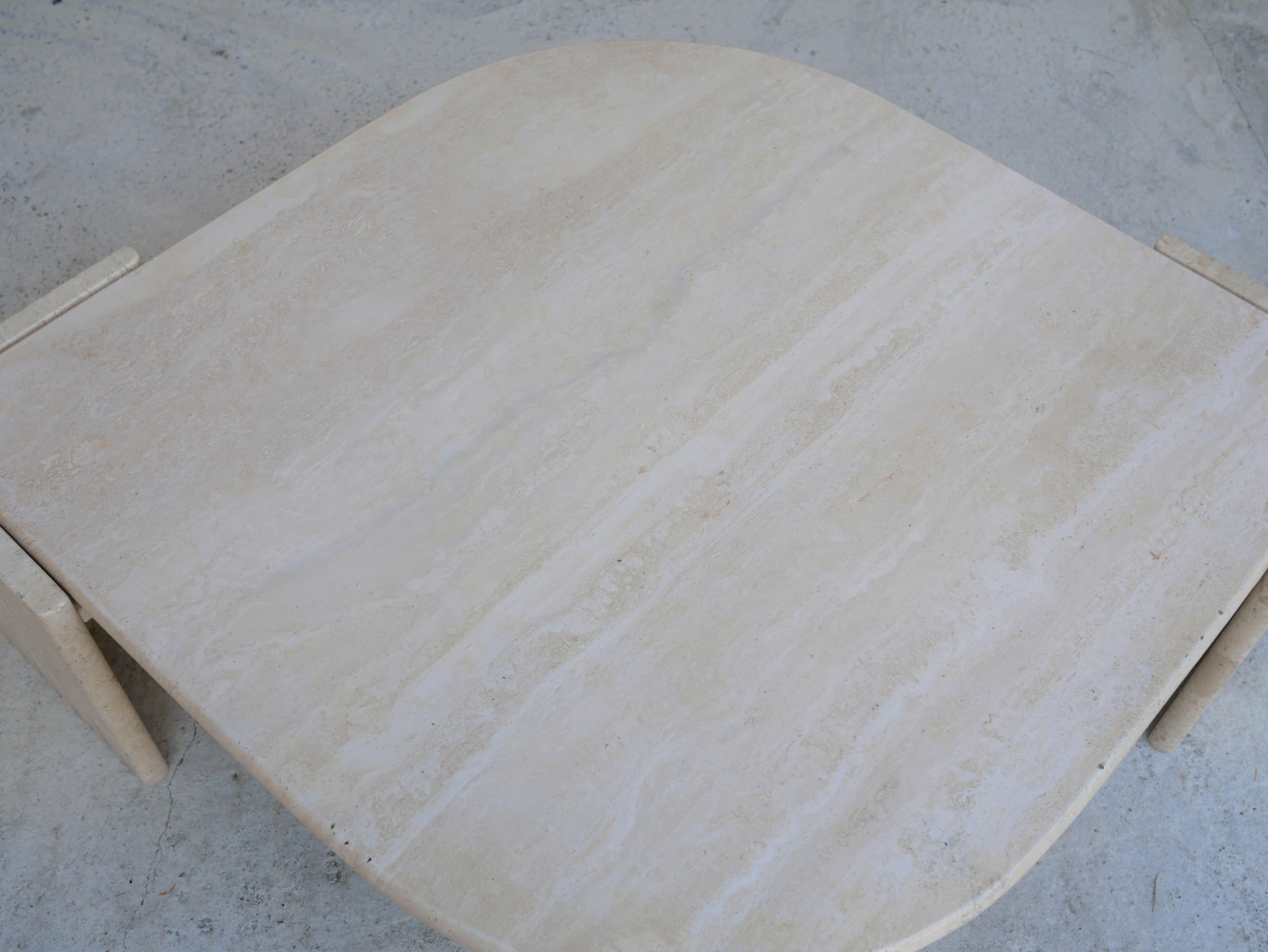 Coffee table in travertine by Roche Bobois editions