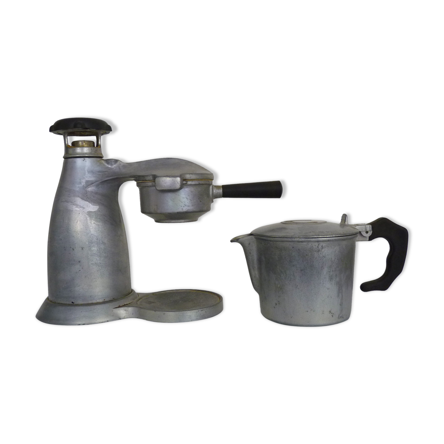 Old Italian coffee maker La Vesuviana aluminum 50s