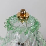 Murano Glass Table Lamp in Delicate Green, Wavy Shade, Italian 1980s Design – Elegant Bedside Decor