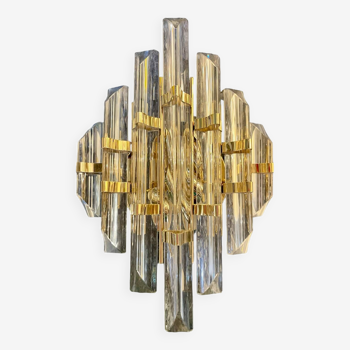 Venini wall lamp in crystal glass, Italy 1980