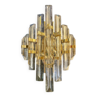 Venini wall lamp in crystal glass, Italy 1980
