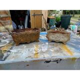 Set of 2 cast iron planters from 1900 from Charleville-Mézières