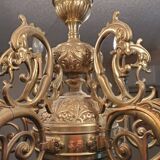 Lustre en bronze doré 6 lumières XIX ème