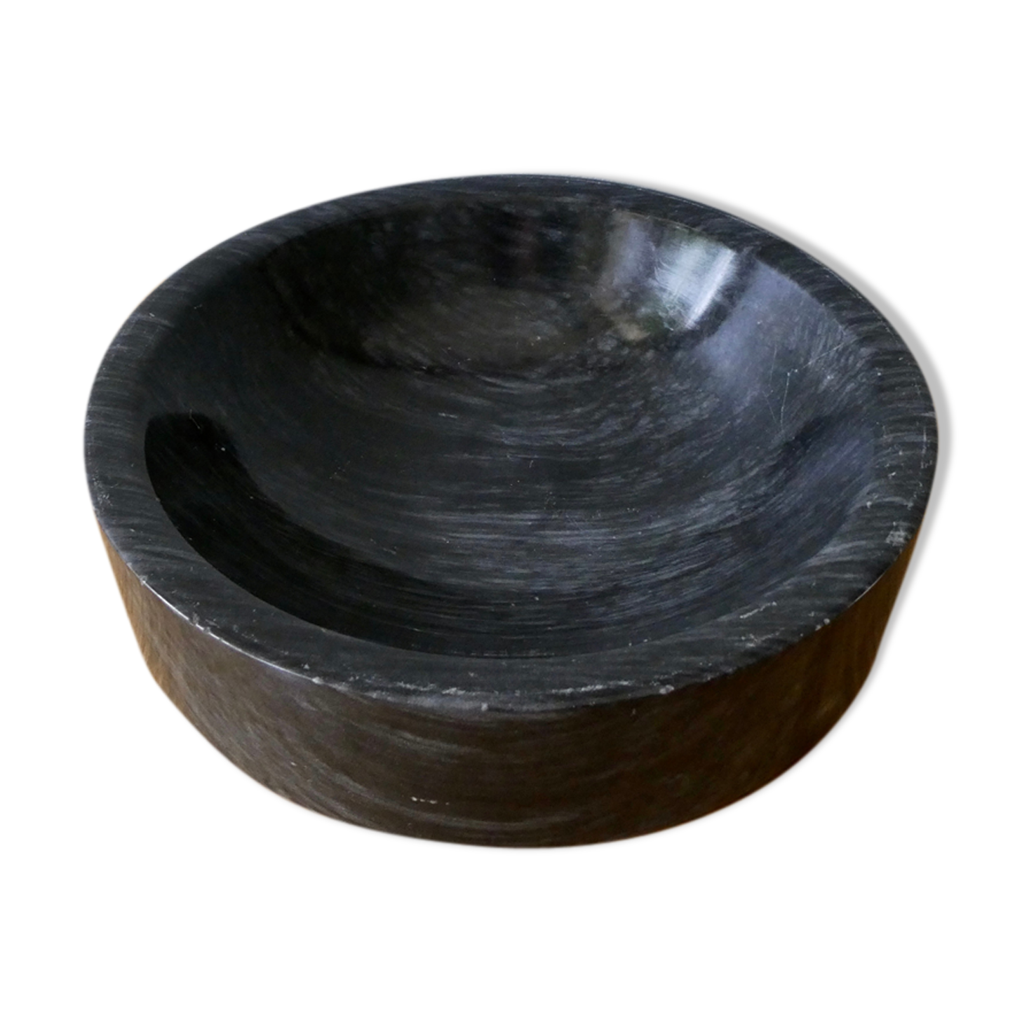 Dark grey marble ashtray
