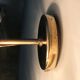 Pair of glass and brass wall lamps