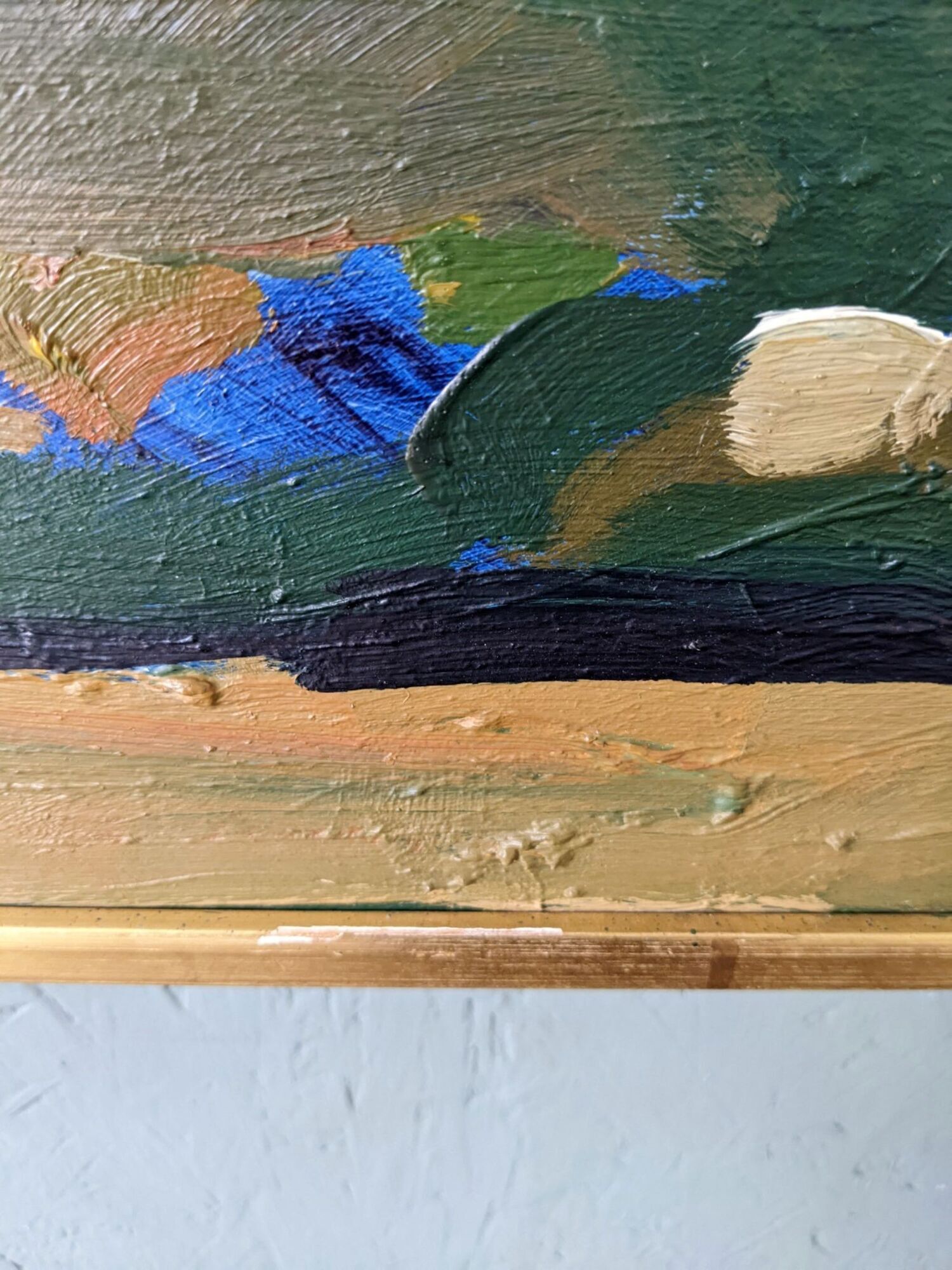 Mid-Century Modern Swedish Oil Painting "Coastal Musing" Framed Landscape