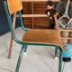 Old children's school chair wood and metal