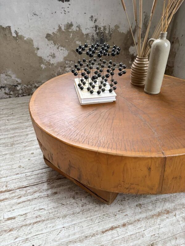 Table basse brutaliste « rondin » XL