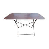 Folding wrought iron garden table