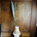 Ribbed vase with caramelized glaze; "581/22" - west German ceramics - 70s