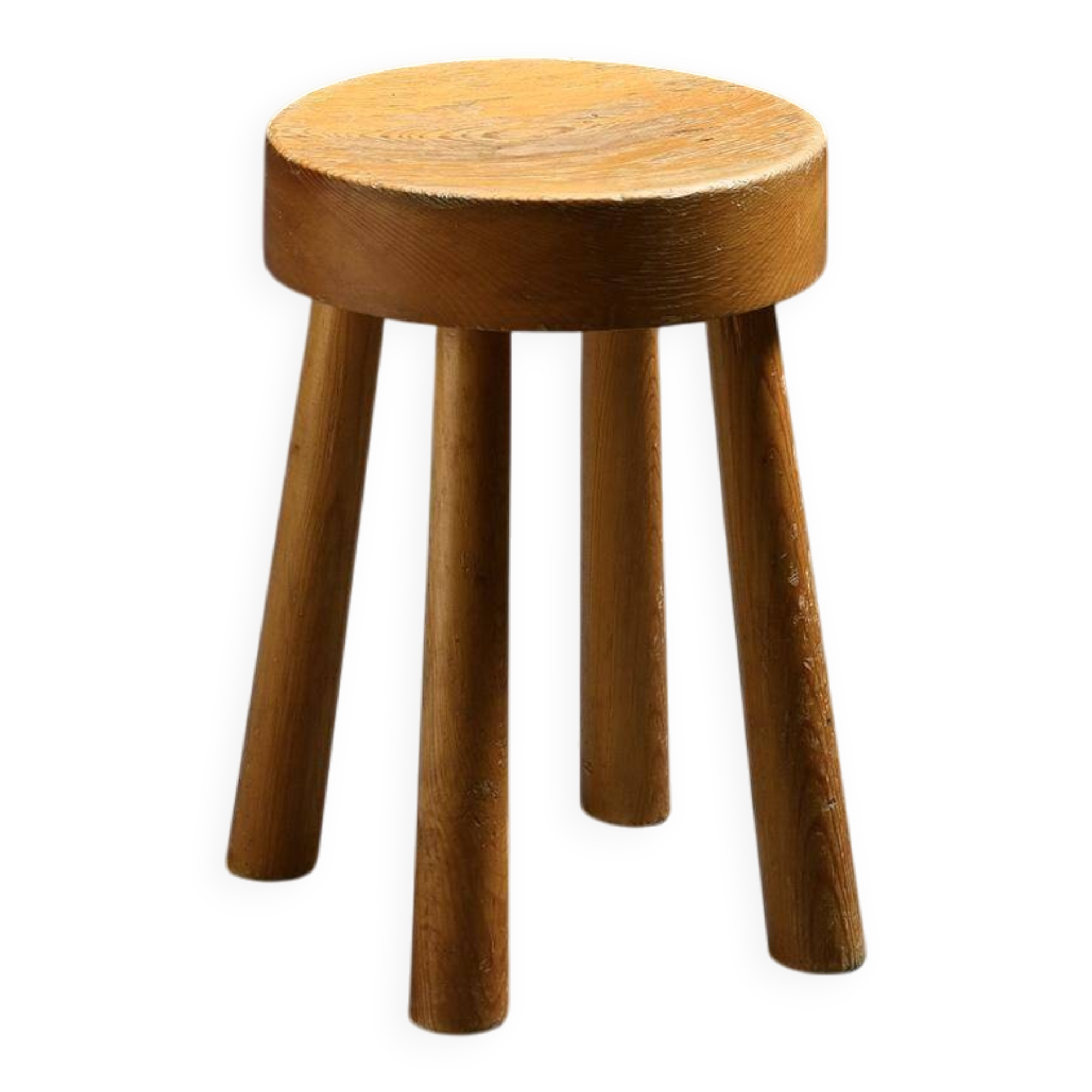 Solid pine stool, Charlotte Perriand 1960s