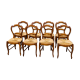 Suite of 8 chairs in cherry Louis Philippe