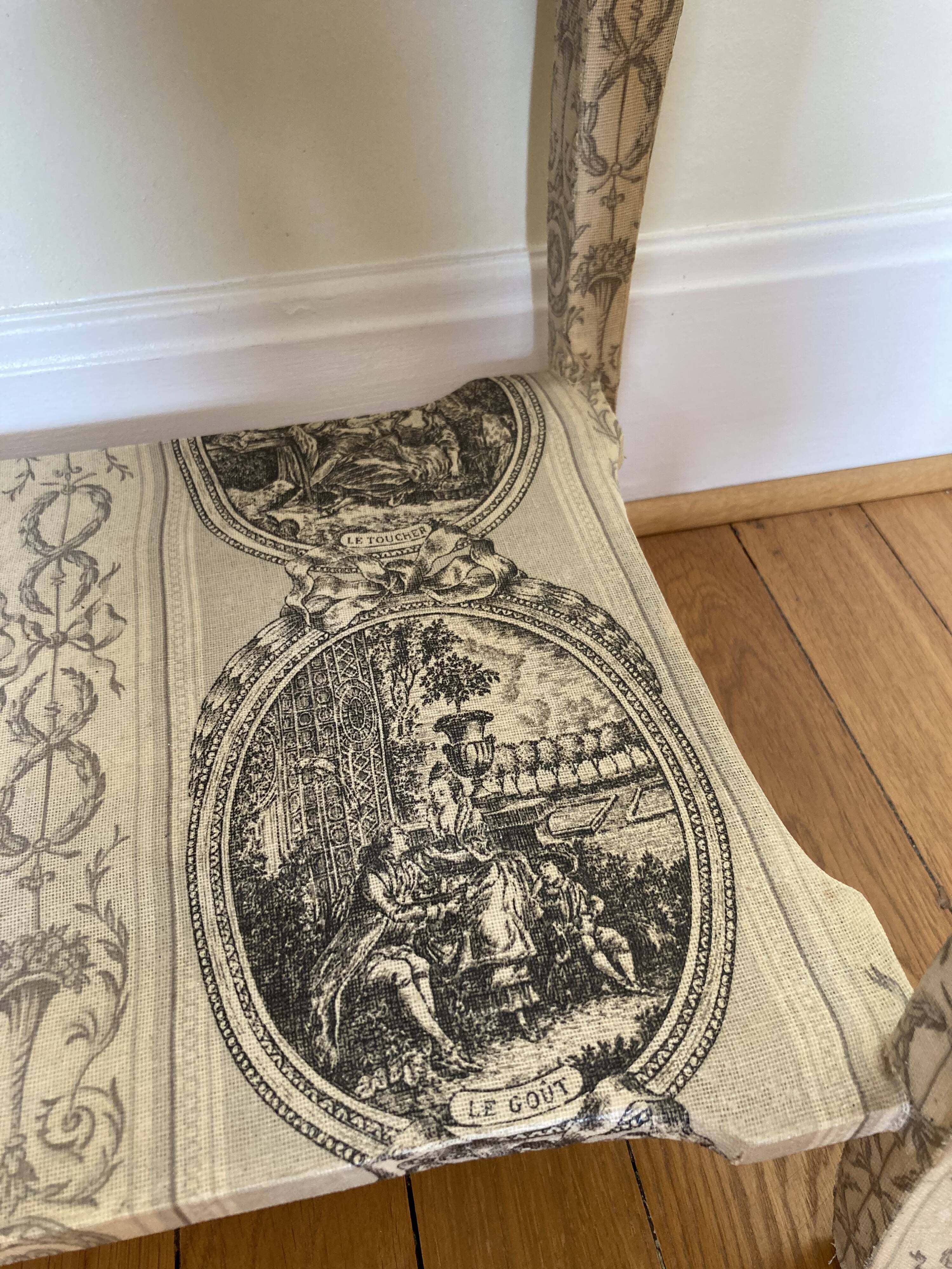 Meuble style Louis XV toile de Jouy