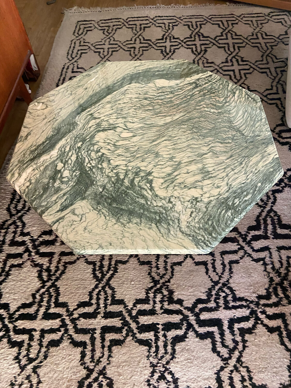 Octagonal marble coffee table