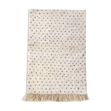 Moroccan Berber carpet blessed ouarain ecru with black polka dots 160x100cm