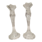 Paire de bougeoirs anciens en cristal