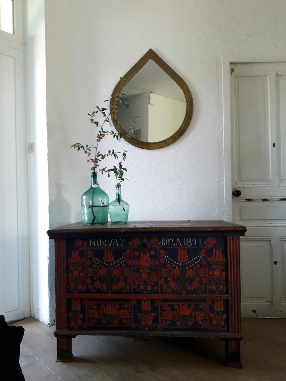 Old wedding chest painted 1891