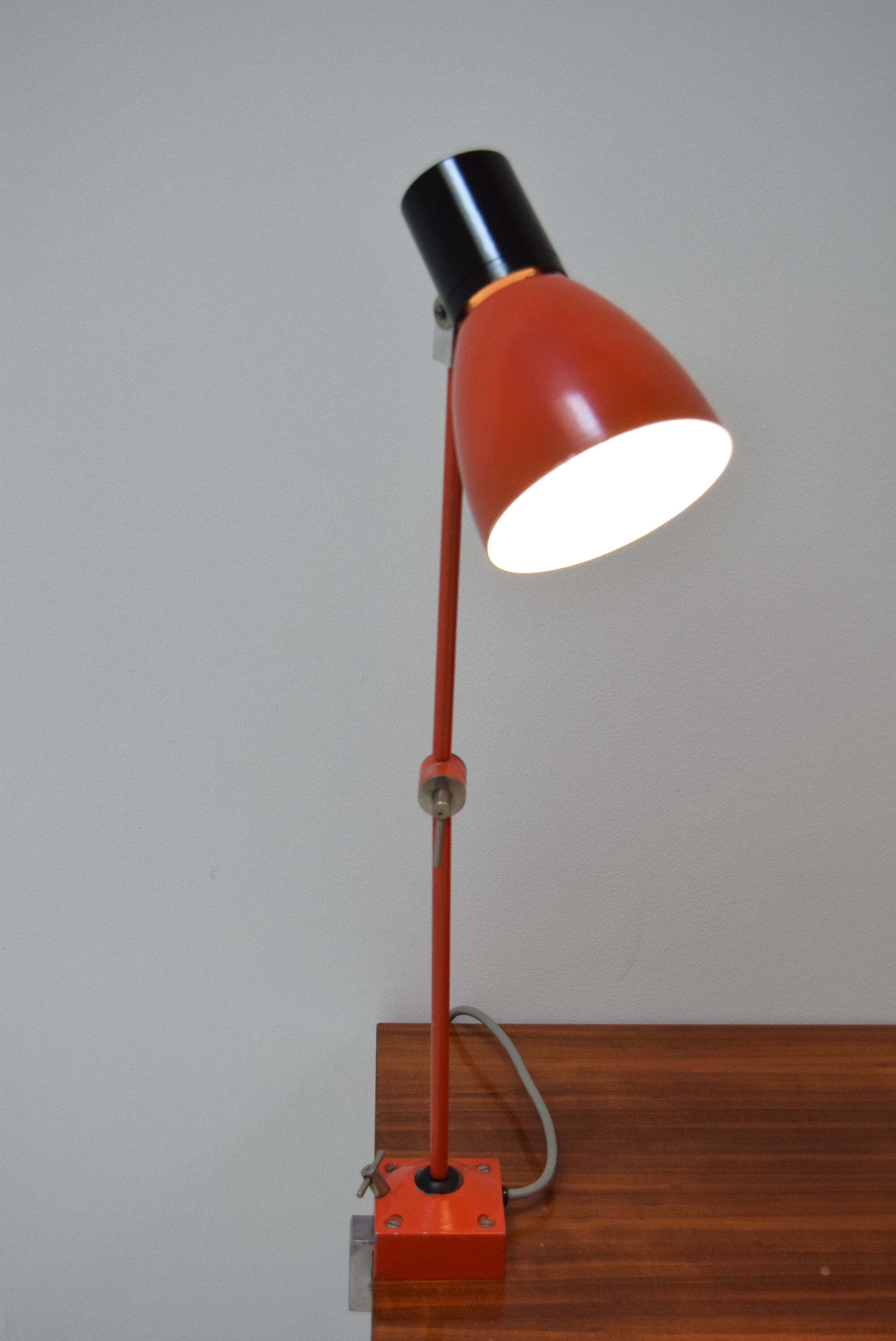 Adjustable industrial table lamp, czechoslovakia,1960's.