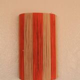 Orange and natural striped raffia wall light
