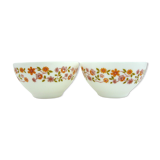 2 bowls in opal and tempered glass - Scania Arcopal France - vintage 70s