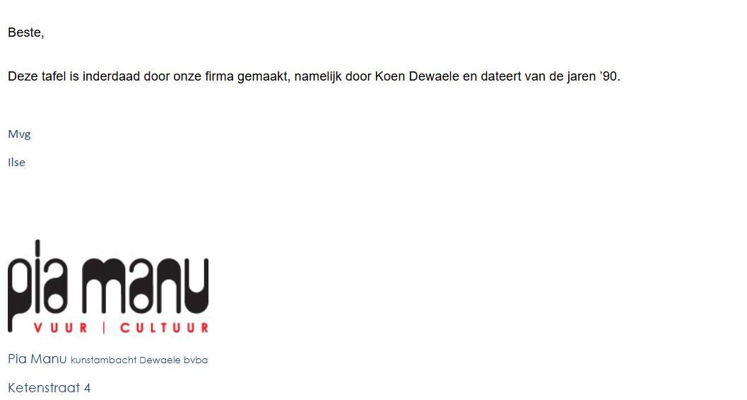 Postmodern dining table by Pia Manu, Belgium, ca. 1990